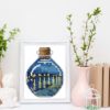 Sea Bottle with Starry Night Over the Rhone by Van Gogh cross stitch pattern featuring a beautiful reproduction of the iconic painting