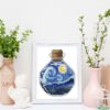 Sea Bottle with Starry Night by Van Gogh cross stitch pattern featuring a beautiful reproduction of the iconic painting