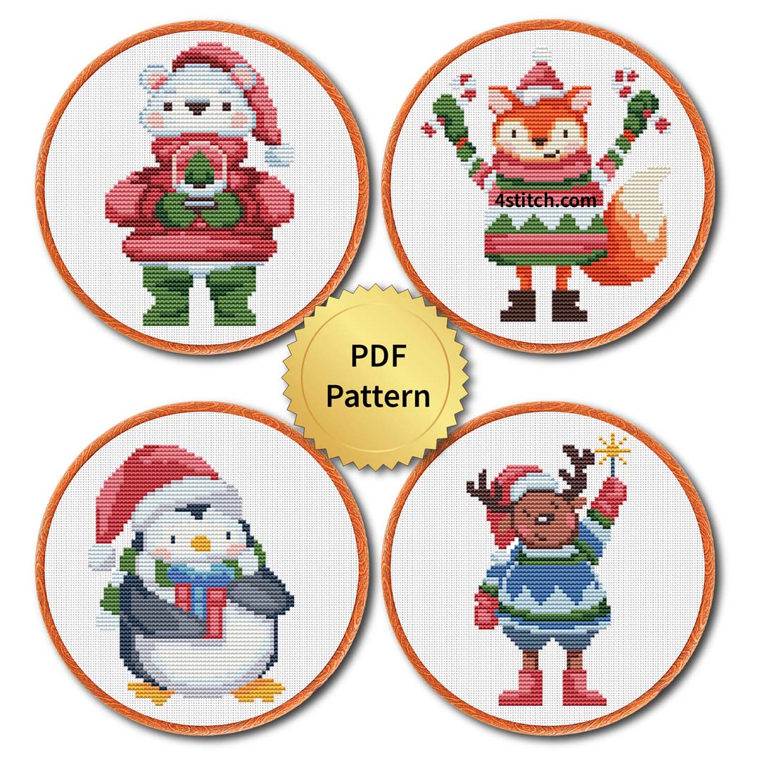 Christmas Cross Stitch Pattern - DIY Embroidery Design