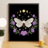 Cottagecore White Ermine Moth cross stitch pattern - Whimsical and nature-inspired embroidery design