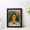 Frida Kahlo Self-Portrait with Thorn Necklace and Hummingbird cross stitch pattern - Surrealist embroidery inspired by Kahlo's masterpiece