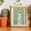 Girl in White cross stitch pattern featuring a stunning reproduction of the famous Vincent van Gogh painting