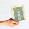 Girl in White cross stitch pattern featuring a stunning reproduction of the famous Vincent van Gogh painting