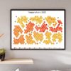 A cross stitch pattern featuring a honeycomb design with temperature tracker