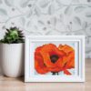 Red Poppy by Georgia O'Keeffe cross stitch pattern - Artistic embroidery inspired by O'Keeffe's masterpiece