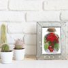 Sea Bottle with Red Poppies and Daisies by Van Gogh cross stitch pattern featuring a beautiful reproduction of the iconic painting