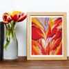 Red Canna by Georgia O'Keeffe cross stitch pattern - Artistic embroidery inspired by O'Keeffe's masterpiece