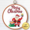 Santa Cross Stitch Pattern - DIY Embroidery Design