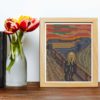 The Scream by Edvard Munch cross stitch pattern - Expressionist embroidery inspired by Munch's masterpiece
