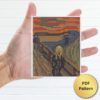 The Scream by Edvard Munch cross stitch pattern - Expressionist embroidery inspired by Munch's masterpiece