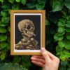 Skull of a Skeleton with Burning Cigarette cross stitch pattern by Vincent van Gogh