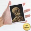 Skull of a Skeleton with Burning Cigarette cross stitch pattern by Vincent van Gogh