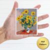 Bouquet of Sunflowers by Claude Monet cross stitch pattern - Artistic embroidery inspired by Monet's masterpiece