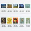 set of 10 masterpieces cross stitch pattern featuring a stunning reproduction of the famous Vincent van Gogh painting