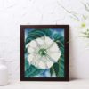 Jimson Weed, White Flower by Georgia O'Keeffe cross stitch pattern - Artistic embroidery inspired by O'Keeffe's masterpiece