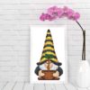 Wizard gnome cross stitch pattern - Enchanting and magical embroidery design