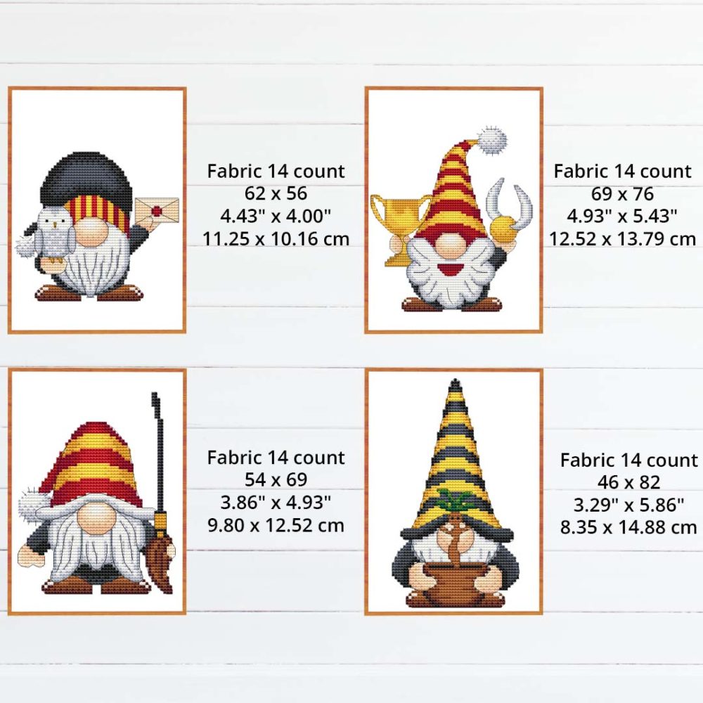 Wizard gnome cross stitch pattern - Enchanting and magical embroidery design