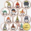 Wizard gnome cross stitch pattern - Enchanting and magical embroidery design