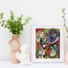 Girl before mirror by Pablo Picasso cross stitch pattern featuring a beautiful reproduction of the iconic painting