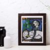 Nude, Green Leaves and Bust by Pablo Picasso cross stitch pattern featuring a beautiful reproduction of the iconic painting
