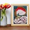 Mirror by Pablo Picasso cross stitch pattern featuring a beautiful reproduction of the iconic painting