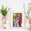Nude Woman in a Red Armchair by Pablo Picasso cross stitch pattern featuring a beautiful reproduction of the iconic painting