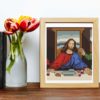 The Last Supper cross stitch pattern featuring a beautiful reproduction of the famous Leonardo Da Vinci painting